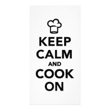 Keep calm and cook on photo greeting card