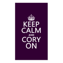 Keep Calm and Cory On (any background color) Business Card Templates