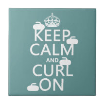 Keep Calm and Curl On (any colour) Ceramic Tiles