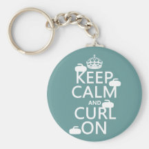 Keep Calm and Curl On (any colour) Keychains