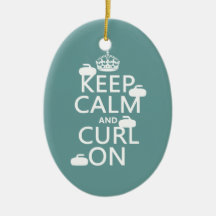 Keep Calm and Curl On (any colour) Christmas Ornament