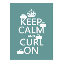 Keep Calm and Curl On (any colour) Post Card