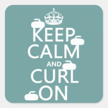 Keep Calm and Curl On (any colour) Stickers