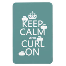 Keep Calm and Curl On (any colour) Vinyl Magnets