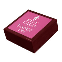 Keep Calm and Dance On Ballerina Shoes Pink Keepsake Box