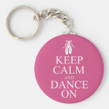 Keep Calm and Dance On Ballerina Shoes Pink Keychain