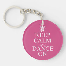 Keep Calm and Dance On Ballerina Shoes Pink Key Chains