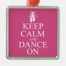 Keep Calm and Dance On Ballerina Shoes Pink Christmas Tree Ornament