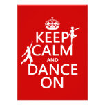 Keep Calm and Dance On (in all colours) Custom Invite