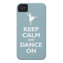 Keep Calm and Dance On (light blue) iPhone 4 Cover