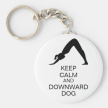 Keep Calm and Downward Dog Key Chains