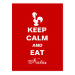 Keep calm and eat natas postcard