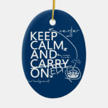 Keep Calm and Edit On (in any colour) Christmas Ornaments