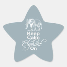 Keep calm and Elephant On Elephants Gift Item Blue Sticker