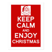 Keep Calm and enjoy Christmas postcard