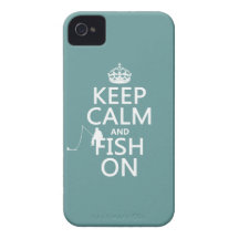 Keep Calm and Fish On (all colours) iPhone 4 Covers