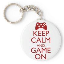 Keep Calm and Game On Keychains