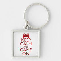 Keep Calm and Game On Keychain