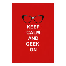 Keep Calm and Geek On Personalized Invitation