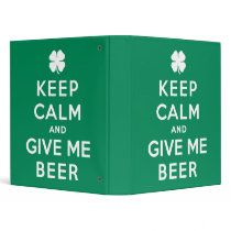 Keep Calm and Give Me Beer Vinyl Binder