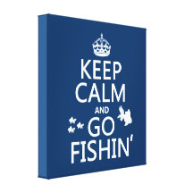 Keep Calm and Go Fishin' (in all colours) Gallery Wrapped Canvas