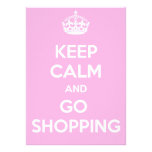 Keep Calm and Go Shopping Personalized Announcements