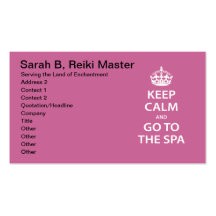 Keep Calm and Go To the Spa Business Card Templates