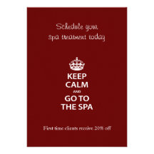Keep Calm and Go To the Spa Custom Announcement