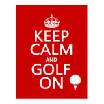 Keep Calm and Golf On - available in all colours Post Card