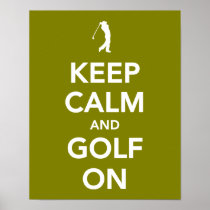 KEEP calm and golf on green Print