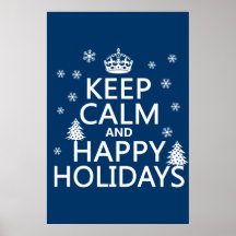 Keep Calm and Happy Holidays Poster