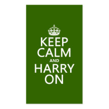 Keep Calm and Harry On (any background color) Business Card
