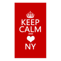 Keep Calm and Heart New York (customisable colors) Business Card Templates