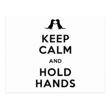 Keep Calm and Hold Hands (Otters Holding Hands) Post Card