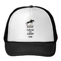 Keep Calm and Jump On Horse Mesh Hats