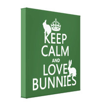 Keep Calm and Love Bunnies - all colours Canvas Prints