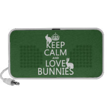 Keep Calm and Love Bunnies - all colours iPod Speakers