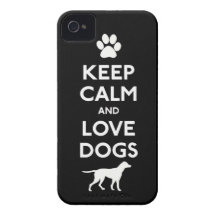 Keep Calm and Love dogs animal pet pets paw Case-Mate iPhone 4 Case
