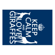 Keep Calm and Love Giraffes - all colours Business Card Templates