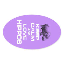 Keep Calm and Love Hippos Hippotamus Fun Design Stickers