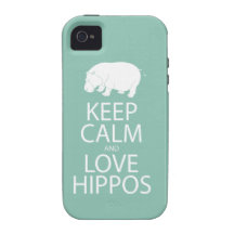 Keep Calm and Love Hippos Print Hippopotamus Case-Mate iPhone 4 Cover