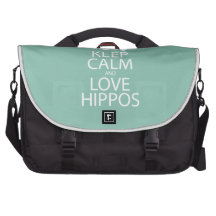 Keep Calm and Love Hippos Print Hippopotamus Commuter Bag