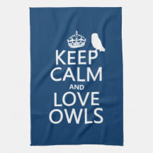 Keep Calm and Love Owls (any colour) Towels