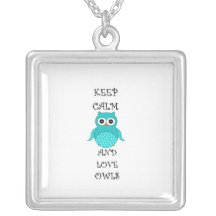 Keep calm and love owls necklaces