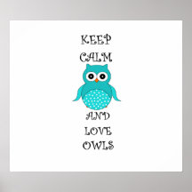 Keep calm and love owls print