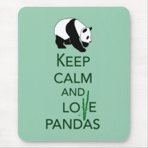 Keep Calm and Love Pandas Gift Art Print Mousepad