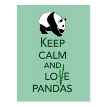 Keep Calm and Love Pandas Gift Art Print Post Card