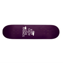 Keep Calm and Love Rhinos (any background color) Custom Skateboard