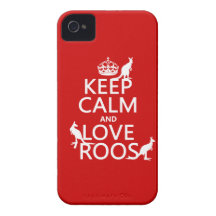 Keep Calm and Love 'Roos (kangaroo)  - all colours iPhone 4 Case-Mate Case