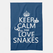 Keep Calm and Love Snakes (all colours) Kitchen Towel